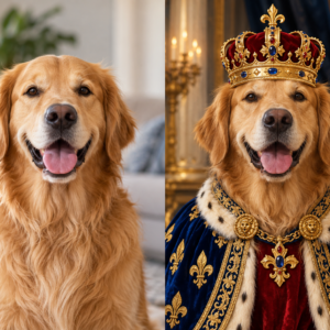 Voor en na: huisdierfoto getransformeerd in uniek portret